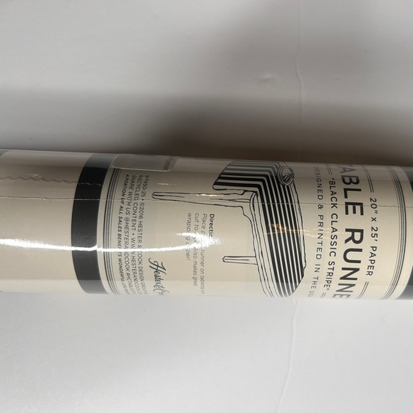 Hester & Cook 25 Feet Runner Paper, Black & White Striped - Picture 7 of 8